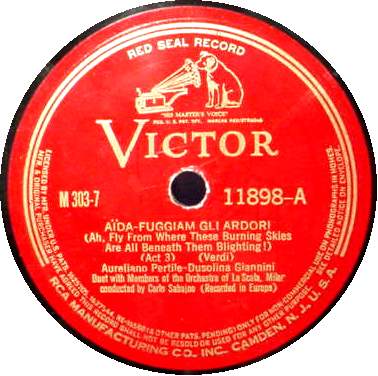 AURELIANO PERTILE & DUSOLINA GIANNINI 12" 78 RPM - Aida