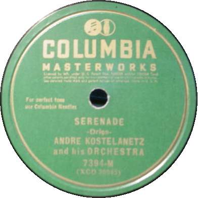 ANDRE KOSTELANETZ 12" 78 RPM - Serenade / Poeme