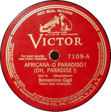 BENIAMINO GIGLI 12" 78 RPM - Africana / Martha