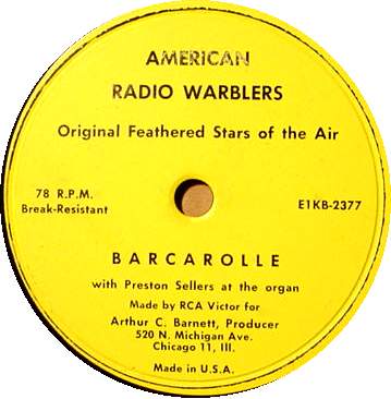 AMERICAN RADIO WARBLERS 78 RPM - Barcarolle