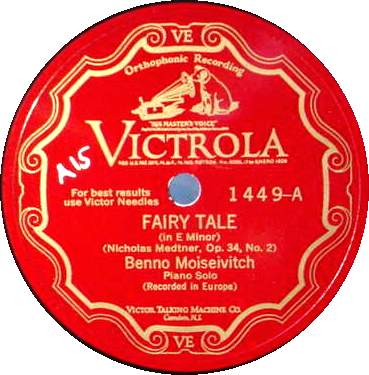 BENNO MOISEIVITCH 78 RPM - Fairy Tale / Suggestion Diabolique