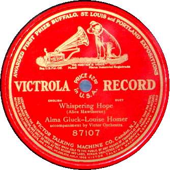 ALMA GLUCK & LOUISE HOMER 78 RPM - Victrola 87107